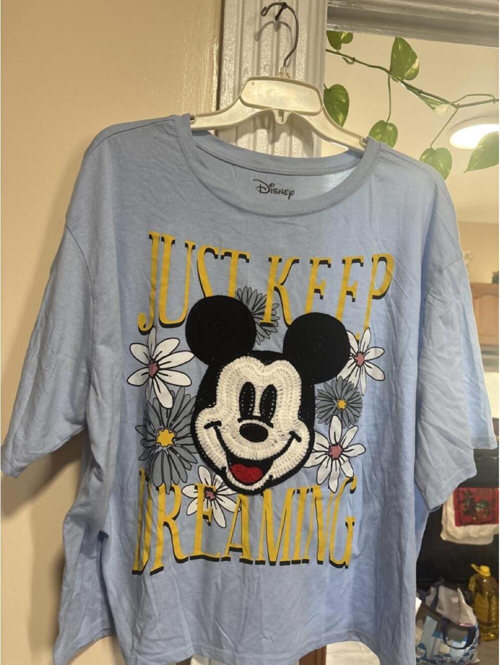 Disney Women's Blue and Multi Tshirt